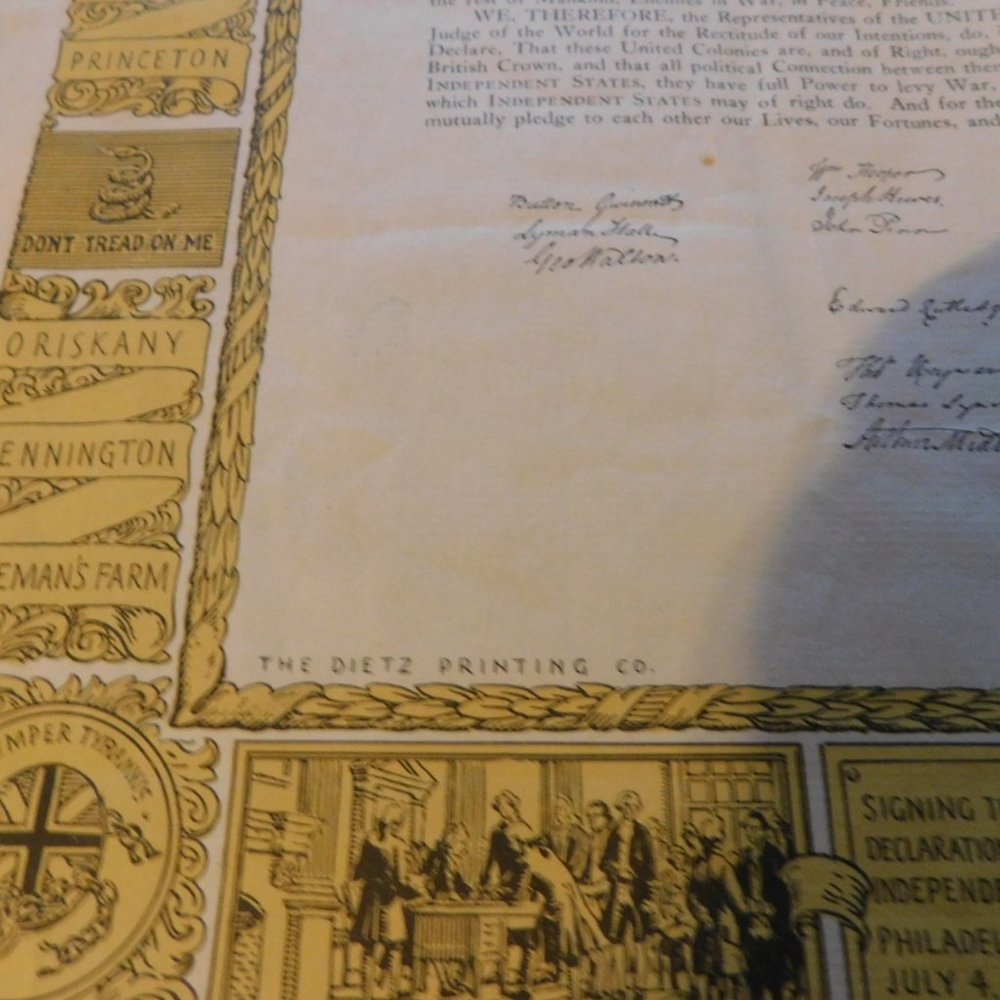 Declaration of Independence by Dietz Co Poster Schools Teacher Learning - Picture 5 of 5